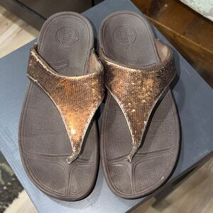 Fitflop Bronze Sequin Sandals